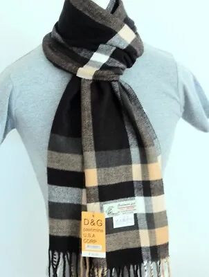 DG Men's Winter Scarf Check-Plaid Beige Gray BrownCashmere-Feel Warm*Unisex • $9.99