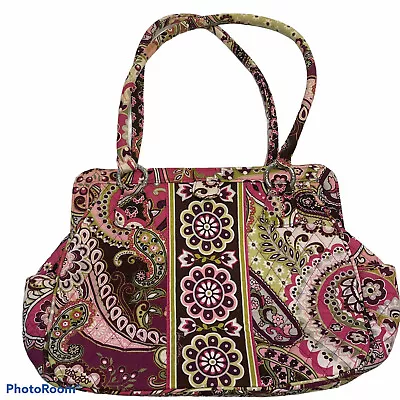 VERA BRADLEY Very Berry Paisley Quilted 2 Handle Medium Magnetic Tote Bag Purse • $14.70