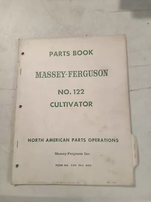 Vintage 1959 Massey Ferguson No. 122 Cultivator Manual  • $12.95