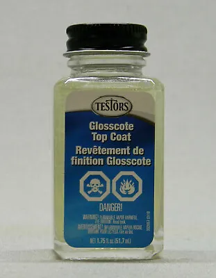 TESTORS PAINT GLOSSCOTE LACQUER 1.75 OUNCE BOTTLE Plastic Model TES1161 NEW • $5.64
