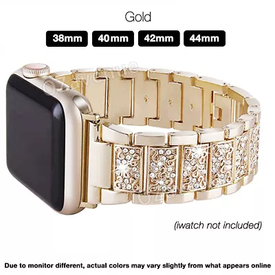 $14.99 • Buy For Apple IWatch Series SE 7 6 5 4 3 2  Diamond Stainless Steel Watch Band Strap