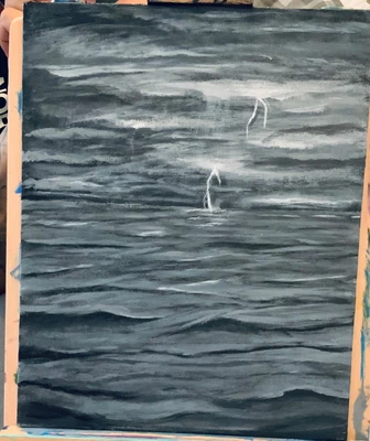 £18 • Buy Acrylic Painting- Sea Storm. A4 Canvas 