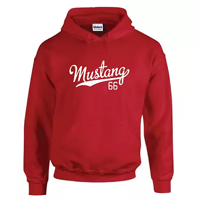 Mustang 66 Tail Script Hoodie Hooded 1966 Muscle Car Sweatshirt All Colors • $38.99