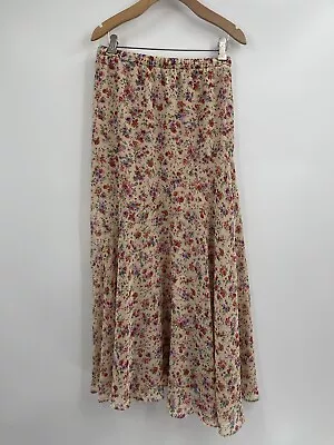 Zara Floral Boho Floral Flowers Polyester Skirt Size Xs • $22