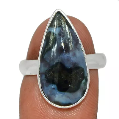 Natural Mystic Merlinite Crystal - Madagascar 925 Silver Ring S.8 CR40343 • $12.99