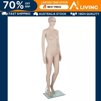 Full Body Female Mannequin 175cm Adjustable Arms Head Glass Base Retail Display • $106.65