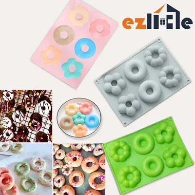 Silicone Donut Mold Muffin Chocolate Cake Cookie Doughnut Baking Mould Tray • $9.45