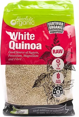 $56.75 • Buy Absolute Organic White Quinoa 1kg X 2 Bags-NEW AU