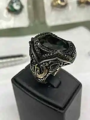 Solid 925 Sterling Silver Mens Jewelry Elegant Black Onyx Men's Ring • $59