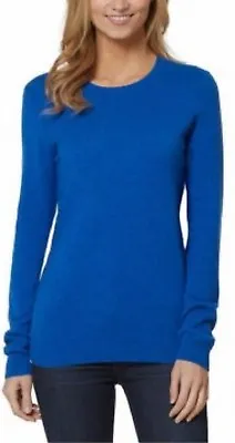 Magaschoni Women's Cashmere Long Sleeve Sweater Soho Blue Mouline • $56.99