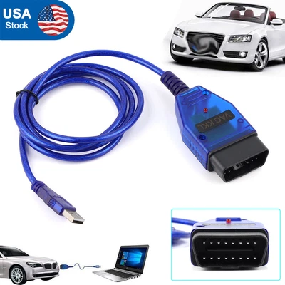 $12.37 • Buy For VW For Audi VAG-COM VCDS Scanner OBD2 KKL CH340 409.1 Test Line AUB Cable US