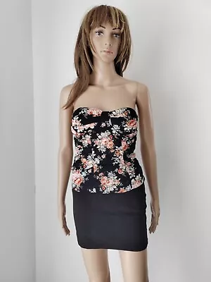 £6.49 • Buy ❤️BNWT EVA & LOLA Black Floral Rose Sleeveless Steampunk  Blouse Top Size S 804