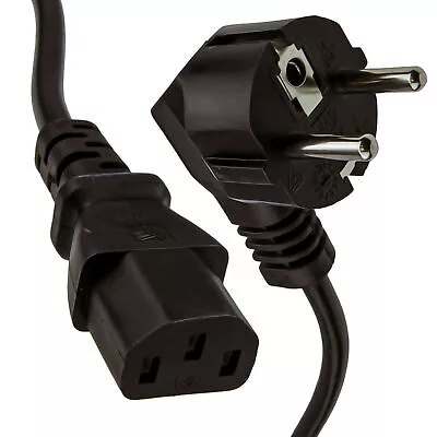 Right Angle European Schuko Plug To C13 IEC Plug 10A Power Cable 1m • £6.42