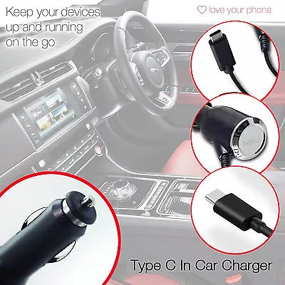 Quality Universal In Car Charger Type-C USB Charge Cable 2000mAH✔Black • $19.04