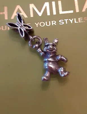 CHAMILIA 925 Silver Winnie The Pooh Bear Disney Charm Hanging / Dangle • £18