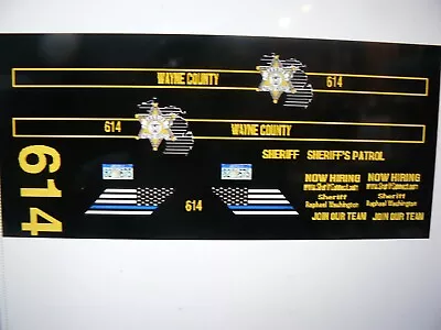 Wayne County Michigan Sheriff Recruiter Car Decals 1:64 Two For One Money • $10.99