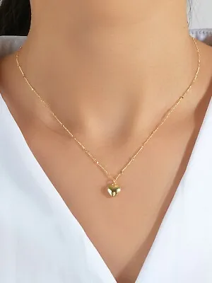 $3.99 • Buy Love Heart Charm Necklace Stunning Filigree Pendant Choker Best Friend Gift 