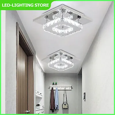 LED Crystal Ceiling Light Modern Minimalist Lamp Living Room Bedroom Lights • £14.39