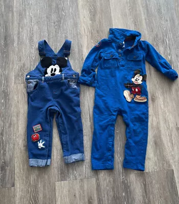 Set Of 2 Mickey Mouse Outfits Size 18-24 Months Overalls • $25