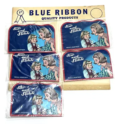 Vintage RARE Blue Ribbon Sewing Kits Counter Store Display NOS • $50