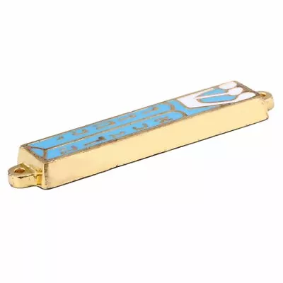 Gold Plated 10 Commandments Mezuzah With Scroll Inside (Cavity In Back Is About • $9.48