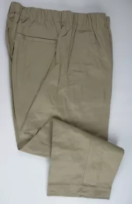 LANDS END Khaki Elastic Waist Pull-On Chino Pants Mens 34 X 26 • $15.50
