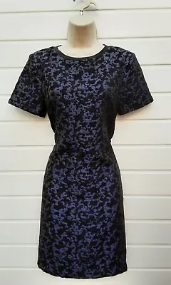 Pencilshift Dressminiblue Brocade60's70's80's Repro-vintage Stylesize 10 • £5.99