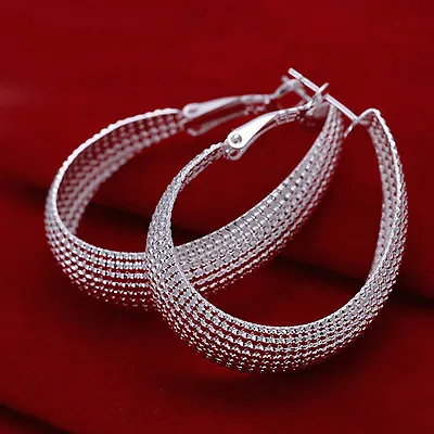 925 Sterling Silver Hoop Pierced Earrings  L7 • $8.99