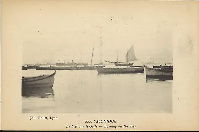 Greece Salonica Postcard 1900-1910 Circulated Evening In The Bay • £6.65