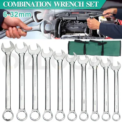$59.99 • Buy 20PCS Spanner Set Metric Wrench Open Ring End CRV With Rolling Bag 6-32mm Tool