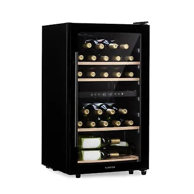 £495.82 • Buy Wine Fridge Refrigerator Drinks Cooler 2 Zones 34 Bottles 100W LED Touch Black