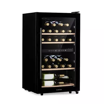 £495.82 • Buy Wine Fridge Refrigerator Drinks Cooler 2 Zones 34 Bottles 100W LED Touch Black