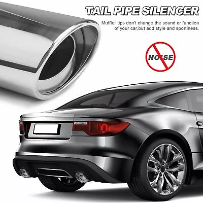 Car Straight Stainless Steel Rear Exhaust Pipe Tip Tail Muffler Round Accessorie • $7.99