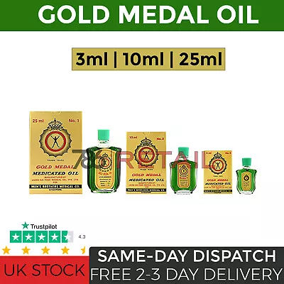 NEW Gold Medal Medicated Oil 3ml | 10ml | 25ml For Cold Blocked Nose Muscle Pain • £5.49