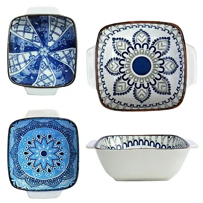 Square Rice Bowl Mixed Set Handle Serving Dish Tableware Japanese Dinnerware NEW • £7.99