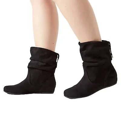 XAPPEAL Size 8 Wedge Boot Black Carney Faux Suede • $25.99