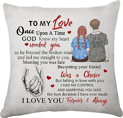 To My Love Cushion Cover Gift For Her & Him Valentines Pillow Cover For Wife And • £18.43