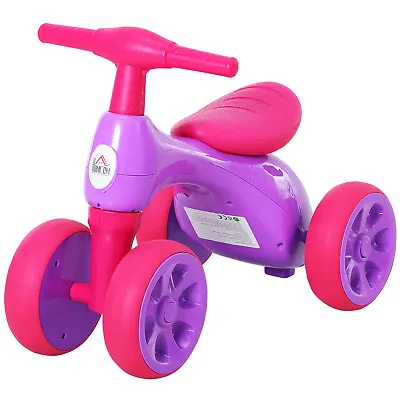 Baby Balance Push Bike Toddler Safe Training 4 Wheels 18-36 Months Pink Purple • £27.95