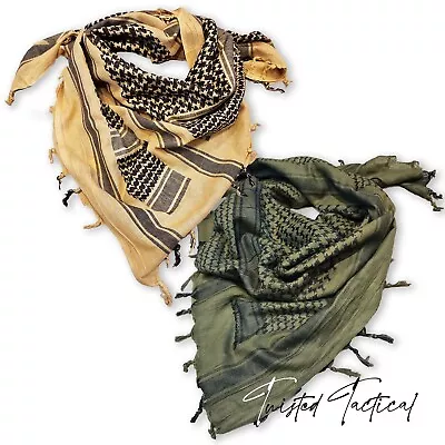 Helikon Shemagh Olive And Coyote Cotton Arab Head Scarf Arafat Keffiyeh Yashmagh • £5.90