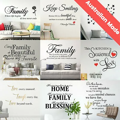 Custom Quotes Wall Stickers Family Removable Vinyl Decal Mural Home Decoration • $21.91