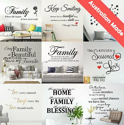 Custom Quotes Wall Stickers Family Removable Vinyl Decal Mural Home Decoration • $19.91