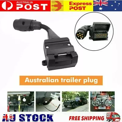 7 Pin Round Socket To 12 Pin Flat Plug Trailer Adaptor Ship Caravan Connectors • $16.99