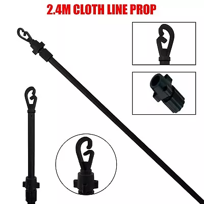 Extendable Prop Line Heavy Duty Clothes Washing Pole Outdoor Support Dryover2.4m • £6.15