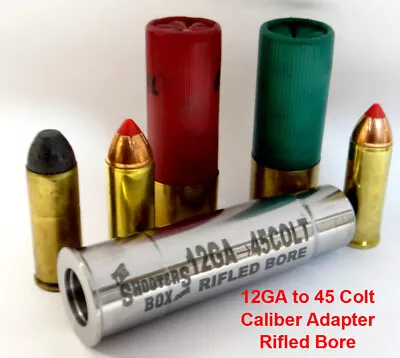 12GA To 45 COLT RIFLED Shotgun Adapter - Chamber Reducer - Stainless -Free Ship! • $30.95