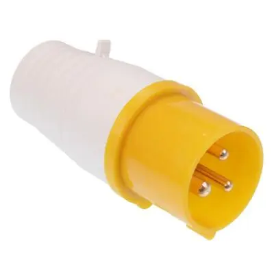 Yellow 16A 110V 2P+E Industrial Plug Connector IP44 • £7.79
