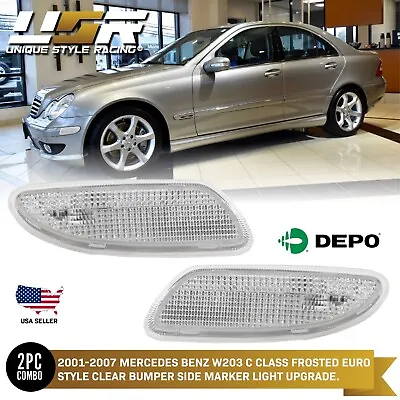 USA DEPO Clear Bumper Side Marker Light For 2001-2007 Mercedes Benz W203 C Class • $24.24