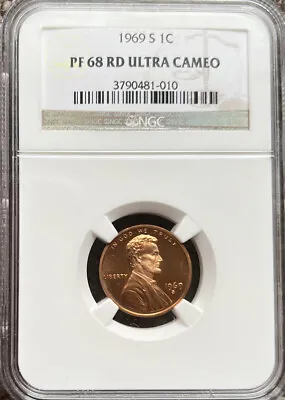 $45 • Buy 1969 S Lincoln Cent NGC PF 68 RD Ultra Cameo