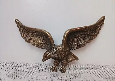 Vintage American Bald Eagle Cast Metal Brass Wall Mount 9'' Long • $28.95