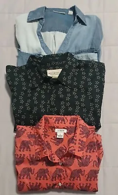 Lot Of 3 Button Up Shirt Women's J Crew Ralph Lauren Denim& Supply New York &Co • $18.90