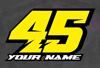 3 X Custom Racing Numbers & Name - Vinyl Stickers/Decals Race Motorbike Mx Track • £12.60